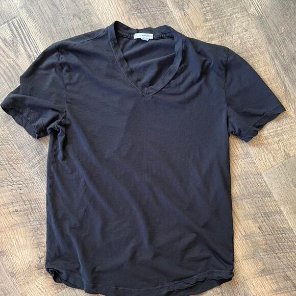 James Perse Men’s V-Neck T-Shirt • Size 0 • Japanese Cotton • Black - Picture 1 of 4